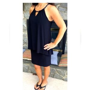 Laundry By Shelli Segal Halter Pull-Over Dress, Size:8, Color: Black